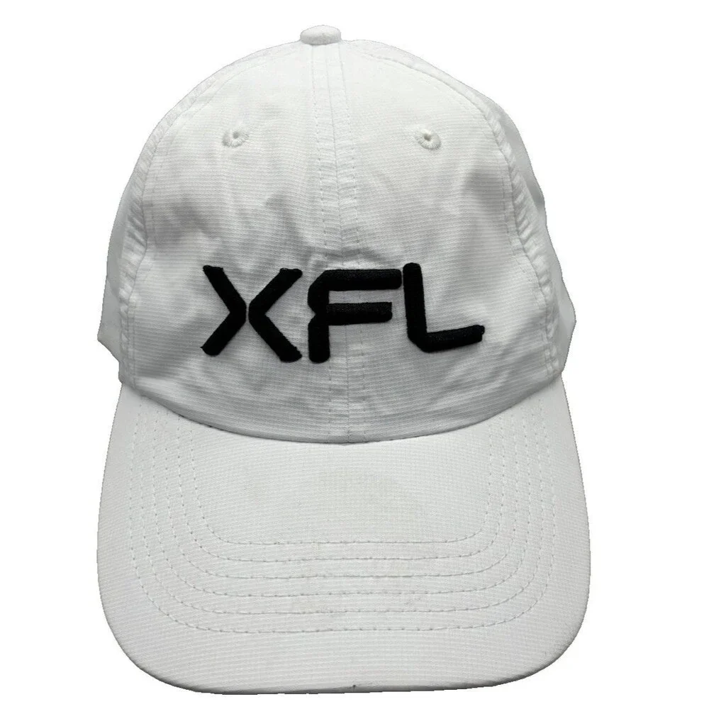 XFL Football Hat Imperial White Ripstop Performance Strapback Cap